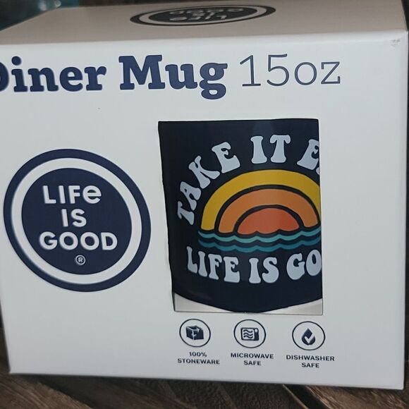 LIFE IS GOOD Take It Easy 15oz Diner Mug • Microwave & Dishwasher Safe • New - Picture 7 of 7